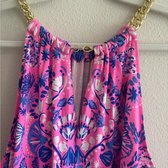 Lilly Pulitzer Bowen Halter Top Tank Havana Pink Turtle Tidepool Women’s XL - Picture 6 of 8